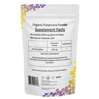 Organic Boerhavia diffusa root supplement powder details and nutritional facts label.