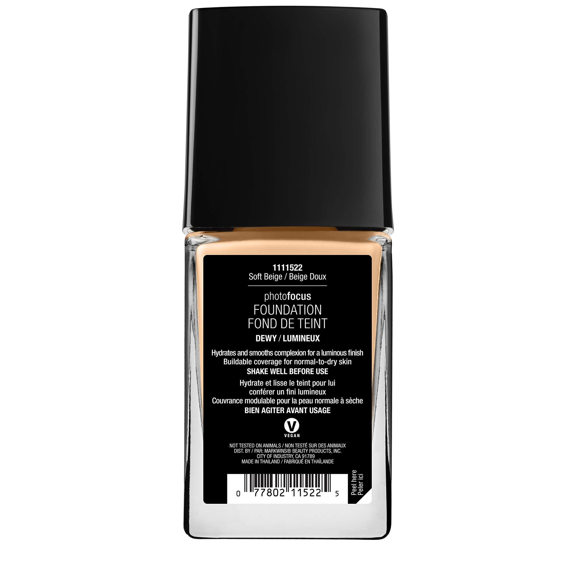 Authentic USA imported liquid foundation for dry skin packaging details
