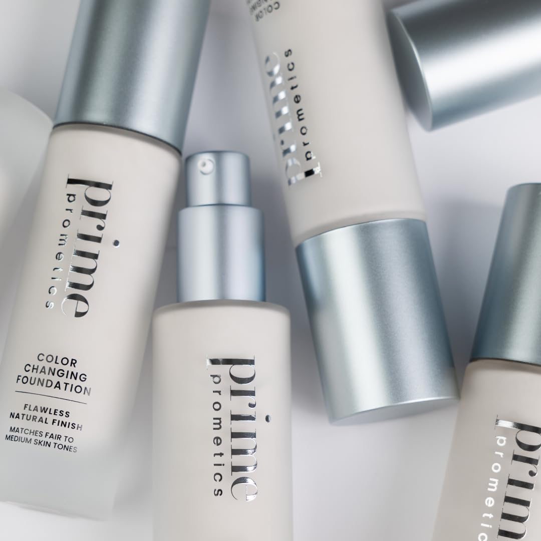 Hypoallergenic color correcting foundation bottle for sensitive mature skin types