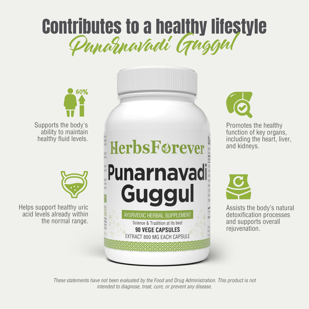 Authentic USA imported Herbsforever Punarnavadi Guggulu container with tamper evident seal.