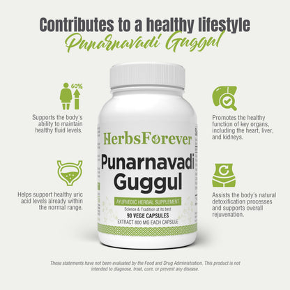 Authentic USA imported Herbsforever Punarnavadi Guggulu container with tamper evident seal.