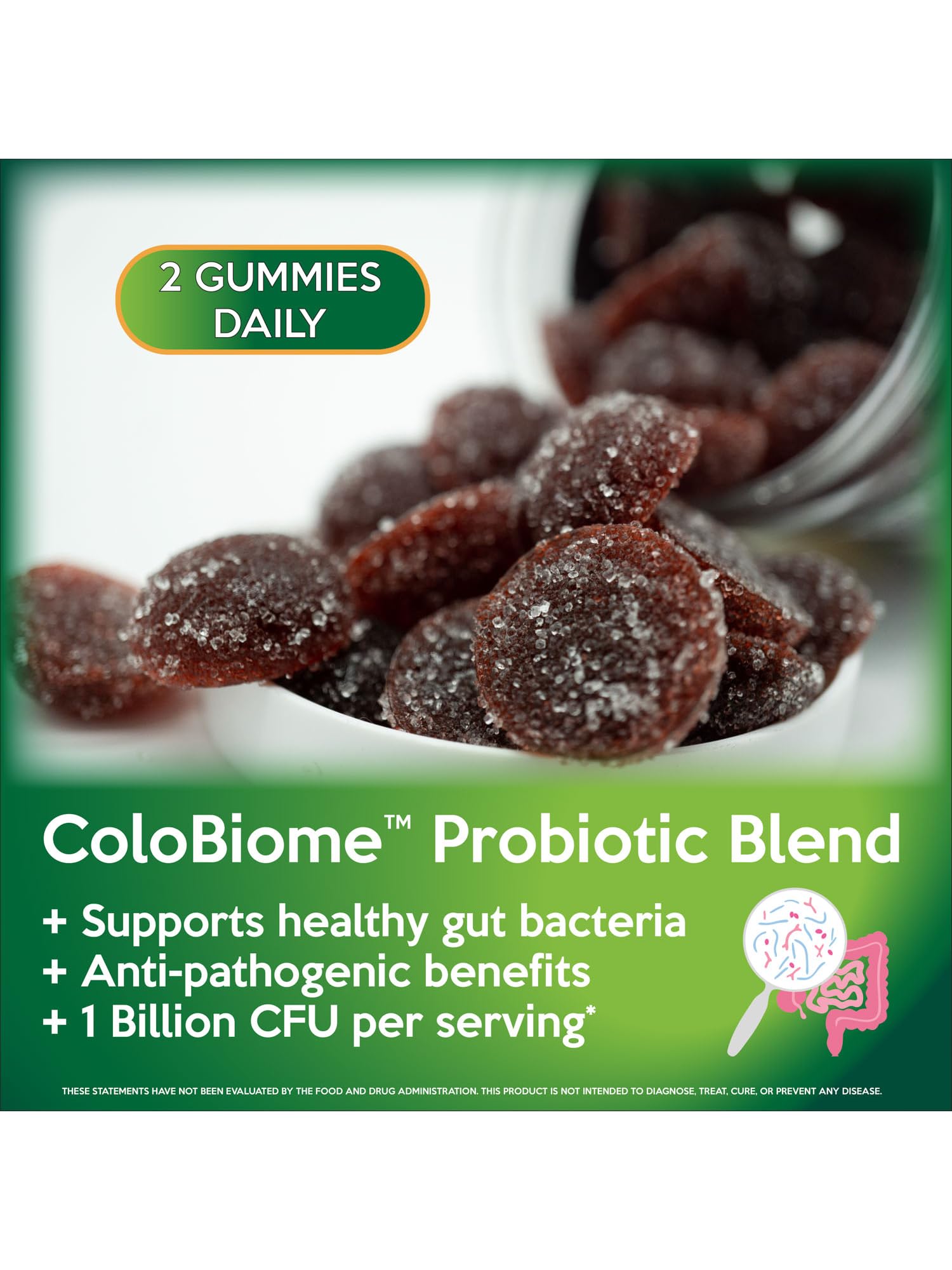 Vegan and gluten free dietary fiber gummies by ColoFlax showing premium texture.