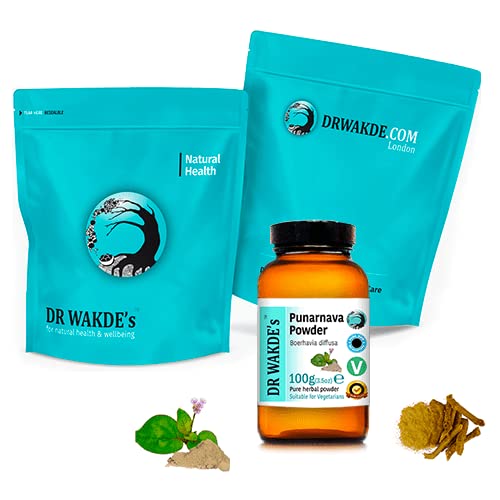 Dr. Wakde's Boerhavia diffusa root powder packaging label detail and ingredient information
