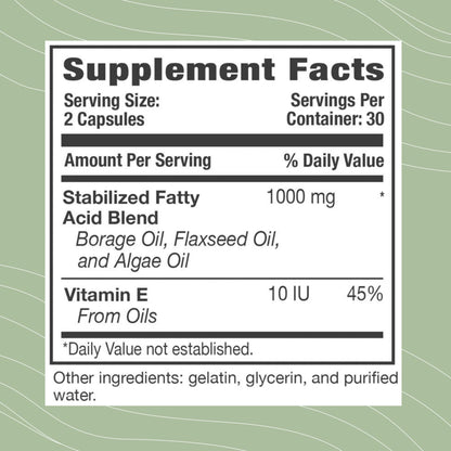 Plant based essential fatty acid supplement sixty vegetarian capsules label details
