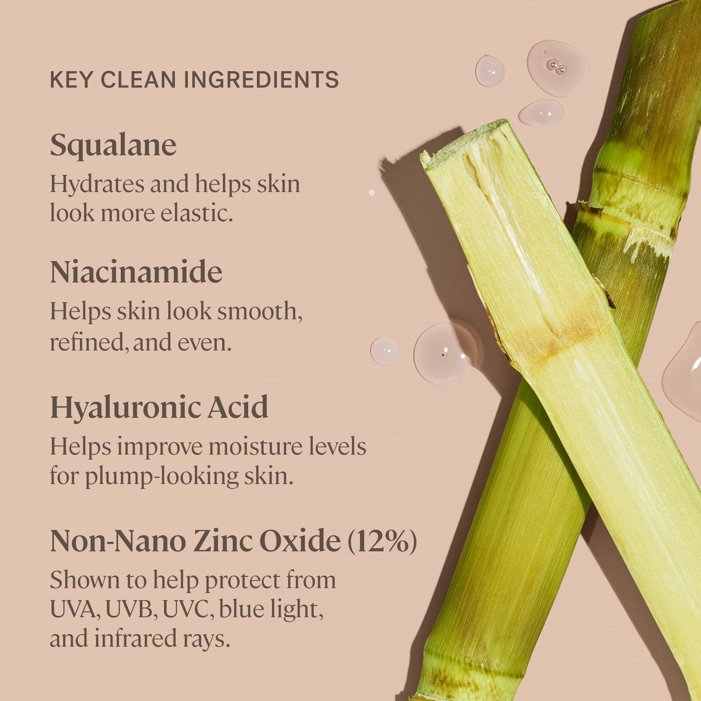 Hydrating mineral SPF forty tinted serum bottle on neutral minimalist background