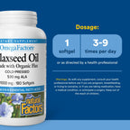 Natural Factors Flaxseed Oil 1000 mg softgel capsule close up