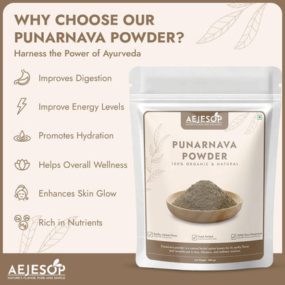 Side angle view of the authentic USA imported Aejesop Ayurvedic root powder bag.