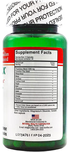Close up view of authentic Leonflax imported health supplement packaging seal