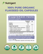 Nutrigent 1000 mg flaxseed oil supplement for heart and skin health benefits