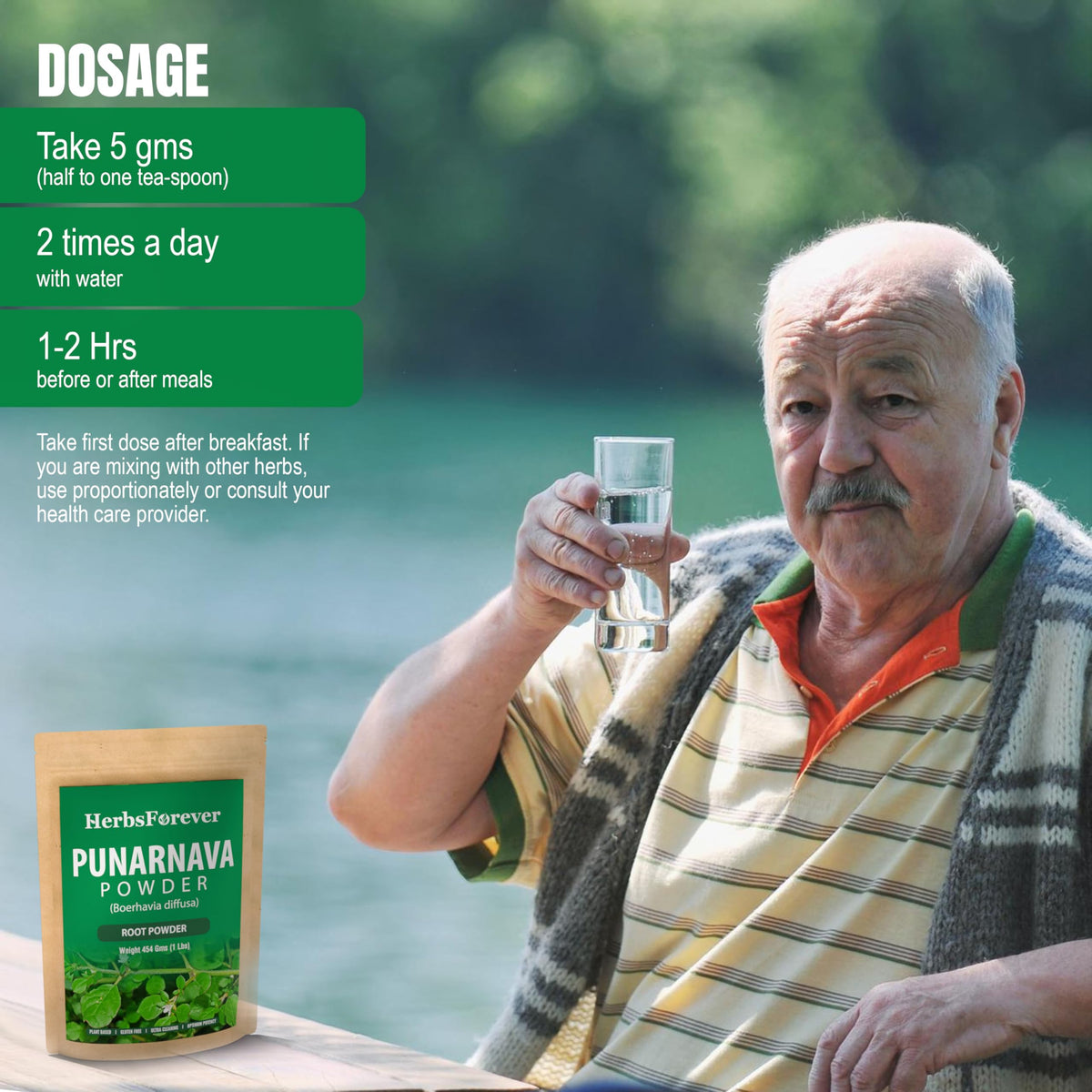 Pure Boerhaavia Diffusa Root Powder for fluid retention natural remedy perspective view