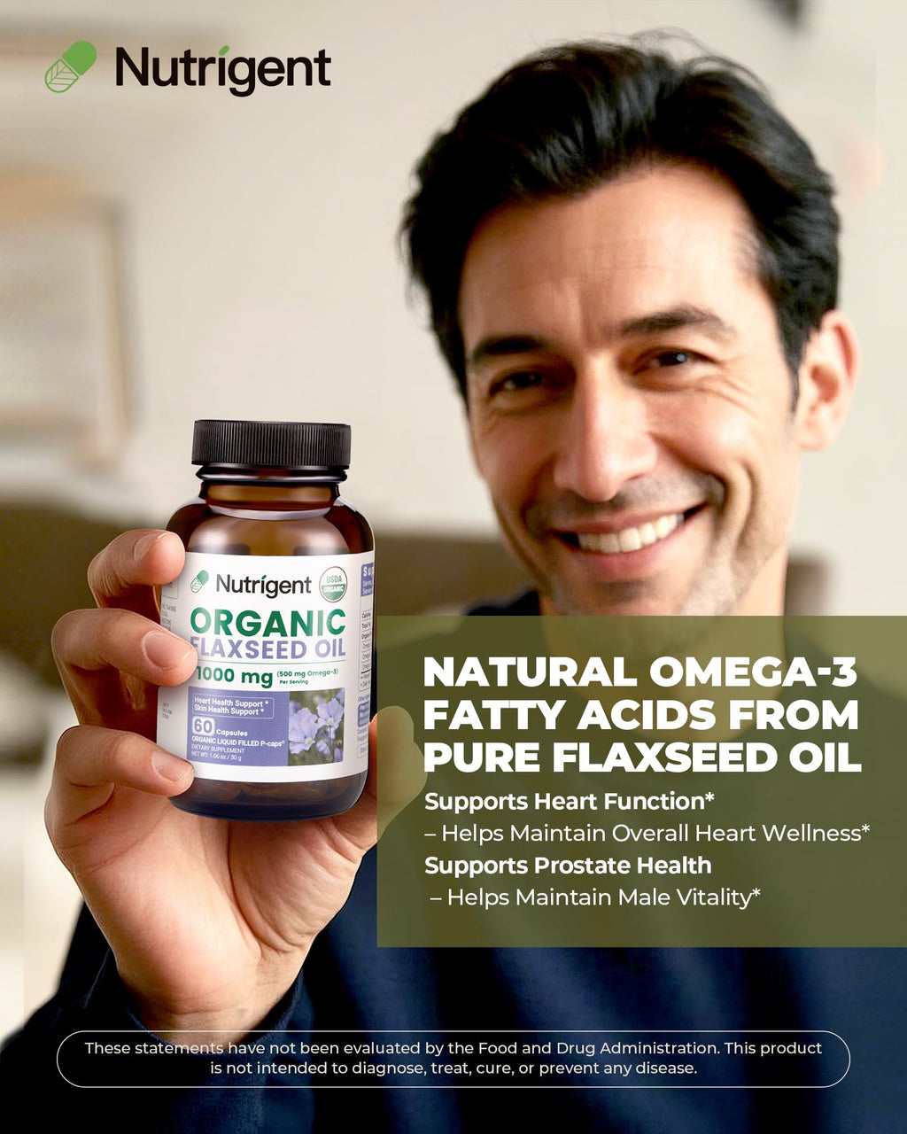 Vegan friendly fish free omega 3 essential fatty acid capsules by Nutrigent