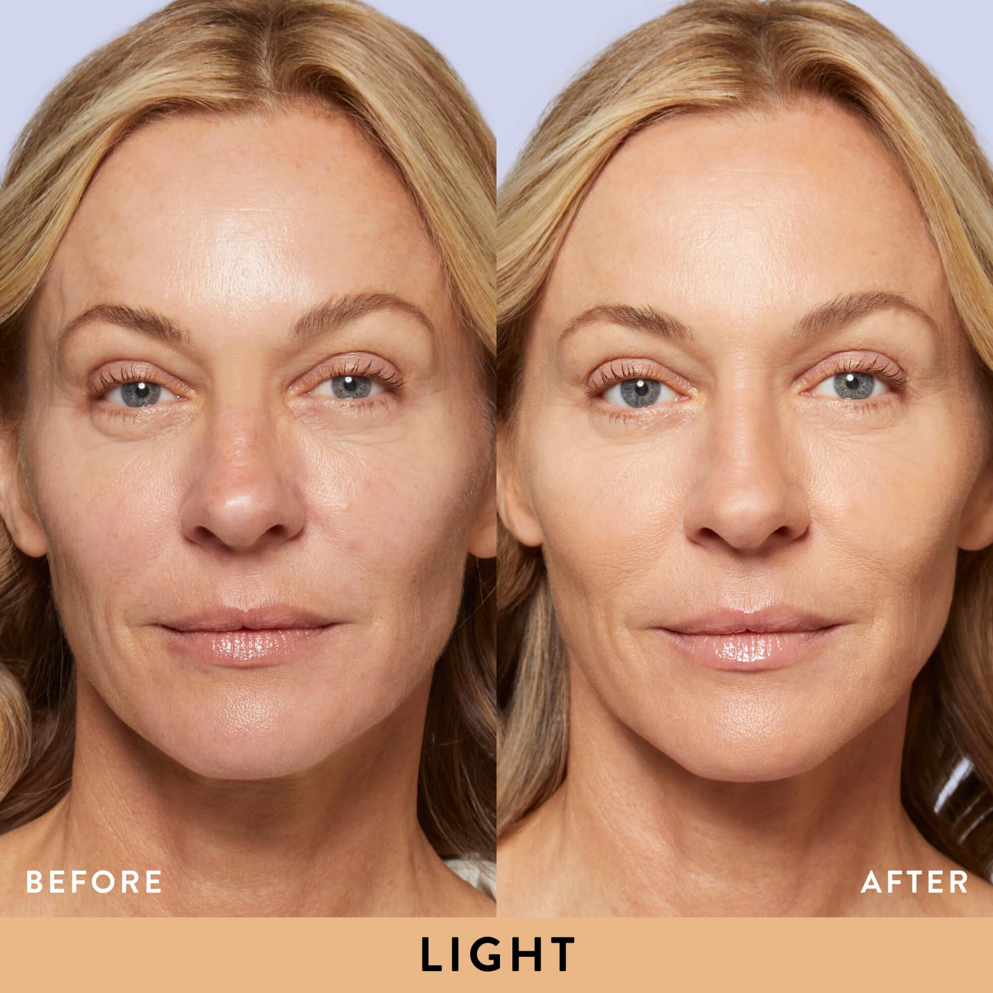 Laura Geller color correcting CC powder foundation inside open packaging showing multi-tonal swirls
