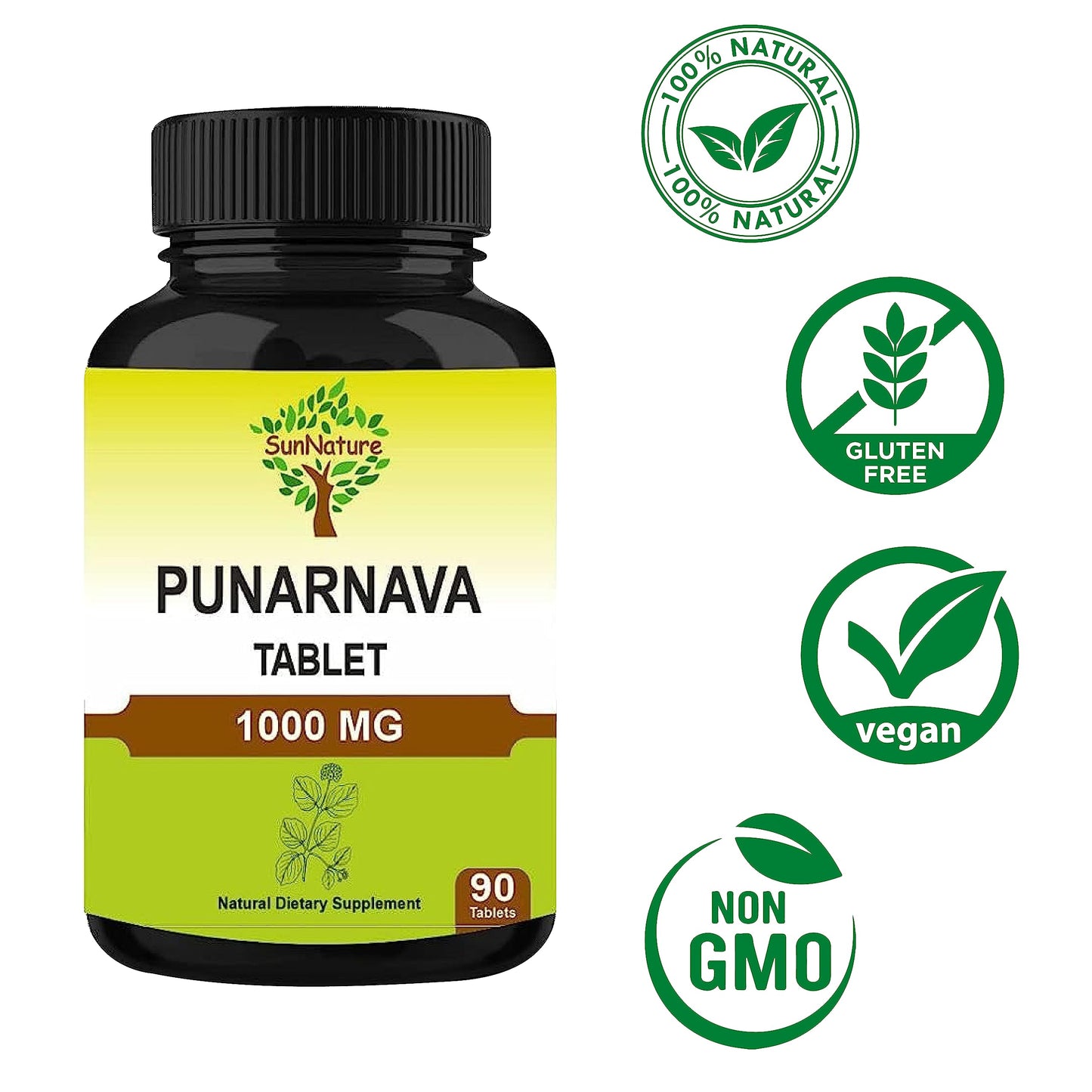 Authentic SunNature Punarnava tablets for liver detoxification