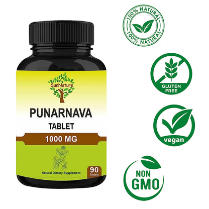 Authentic SunNature Punarnava tablets for liver detoxification
