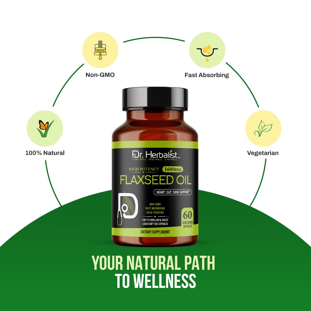 High potency cold pressed flaxseed softgels for daily wellness routine tracking