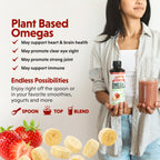 Back label view of Barlean's flaxseed oil liquid supplement showing 2968mg omega 3 content