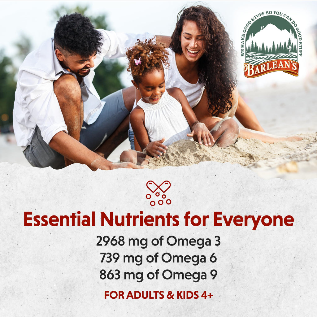 Barlean's authentic USA imported flaxseed oil supplement for kids and adults health