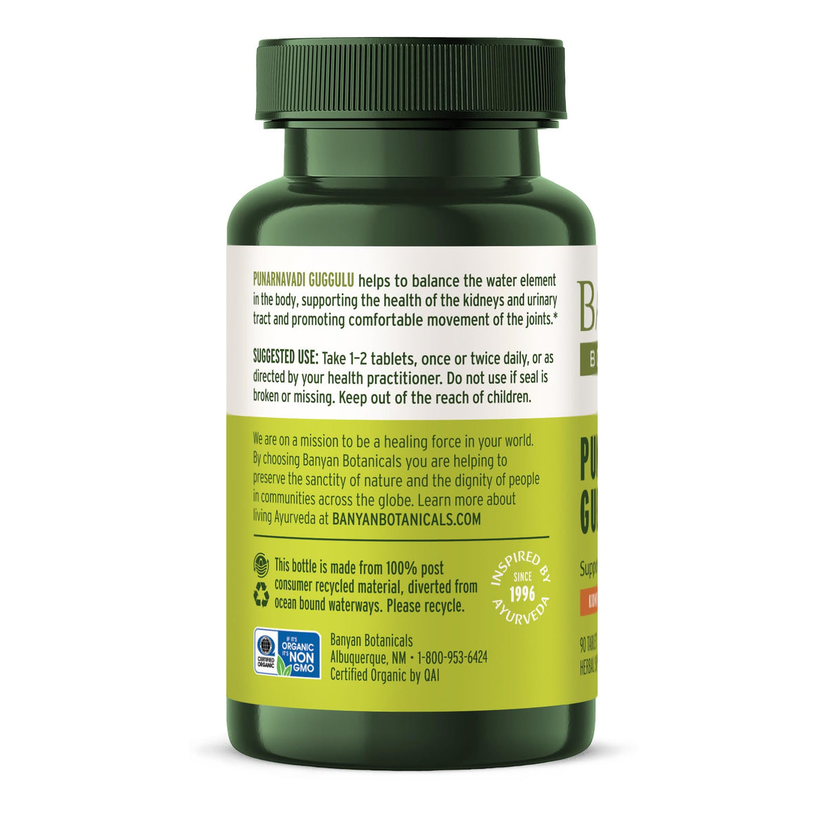 Natural joint comfort and urinary tract support supplement tablets close up