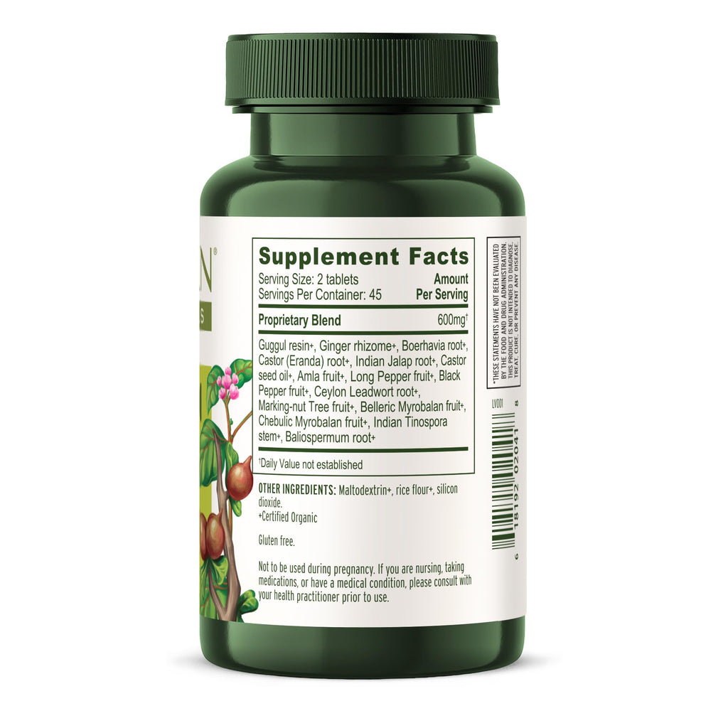Banyan Botanicals organic Kapha balancing formula bottle angled presentation