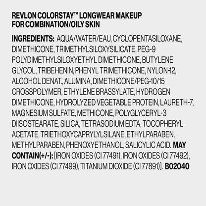 Full range product shot of Revlon face makeup bottle alongside its protective external cap