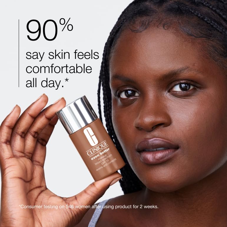 Clinique Even Better foundation shade swatch showing medium coverage texture