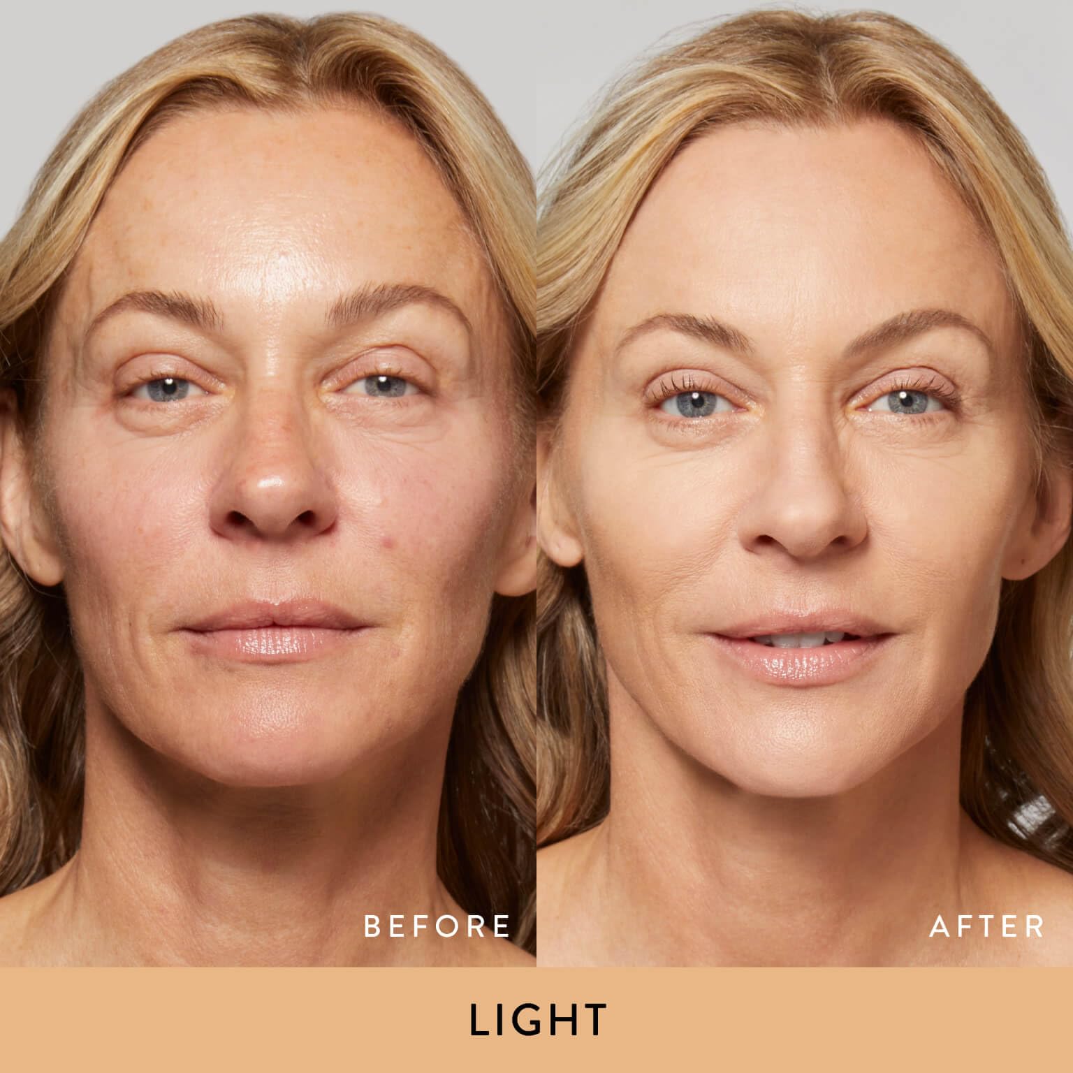 Laura Geller Double Take full coverage matte foundation open compact with dual-sided sponge applicator