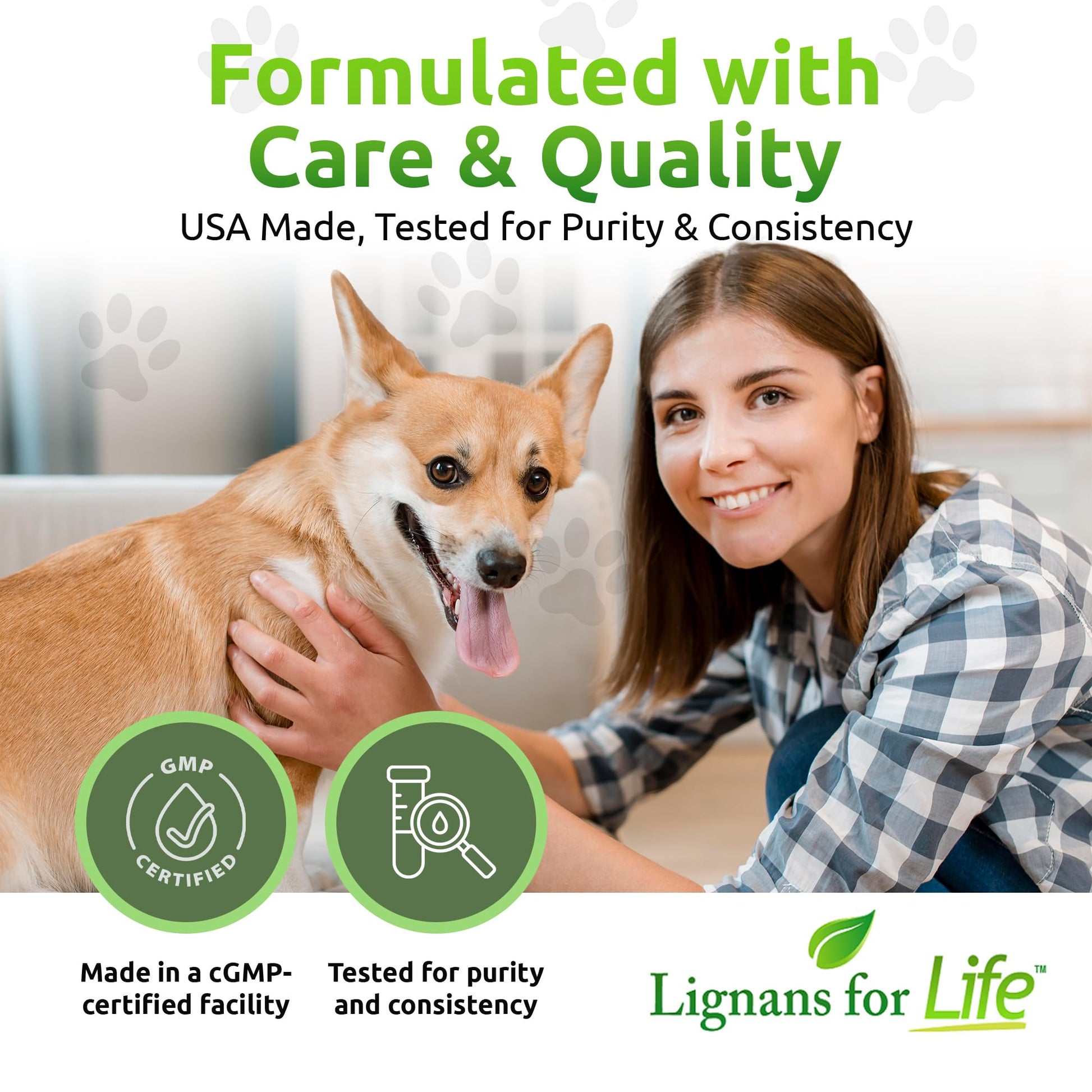 USA imported Lignans For Life flax seed extract for dog shiny coat and digestive health
