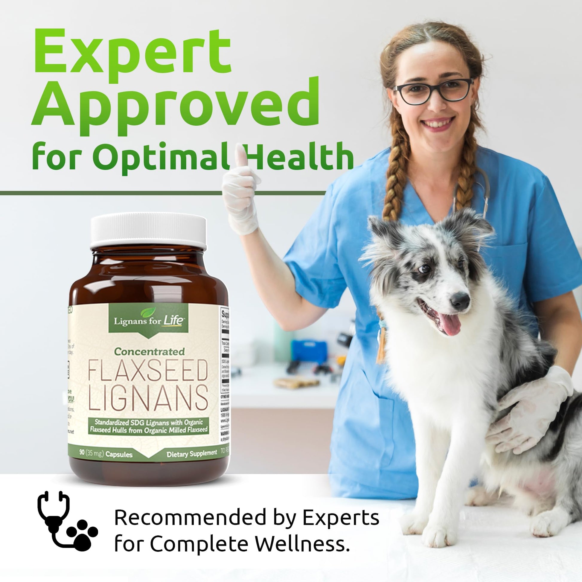 Lignans For Life canine adrenal and cortisol balance supplement packaging bundle