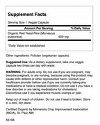 Swanson Red Yeast Rice 60 capsules supplement facts and ingredient label