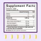 Doctor's Recipes Flaxseed Oil 60 softgels dietary supplement label showing supplement facts