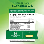 Nature's Truth cold pressed flaxseed oil omega 3 6 9 supplement label facts
