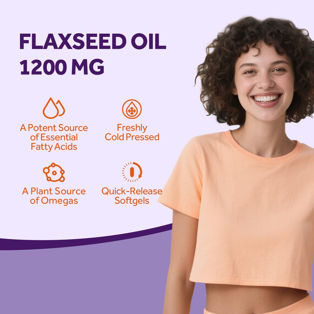 Authentic USA imported flaxseed oil capsules for heart health support in India