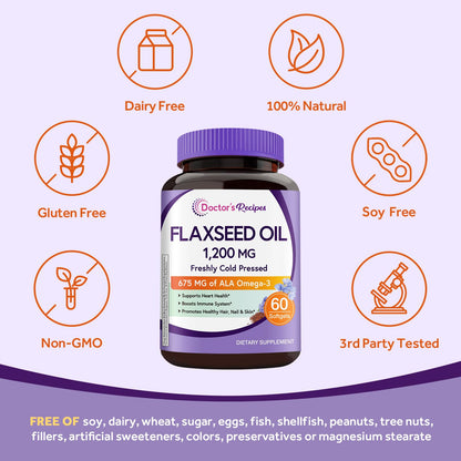 Doctor's Recipes non GMO gluten free vegan omega 3 6 9 supplement softgels