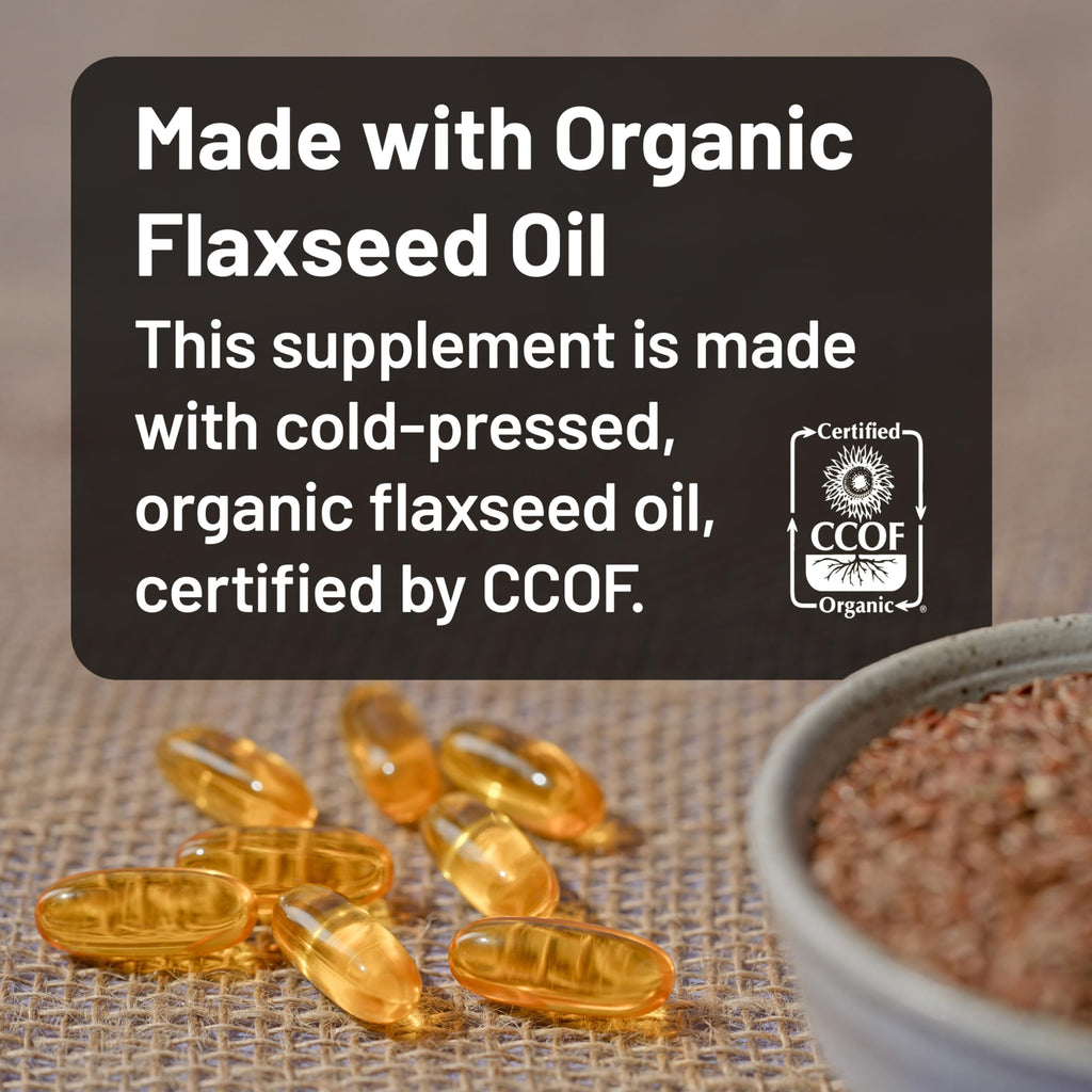 Premium cold pressed organic flaxseed oil softgels for cardiovascular health and immune support in India