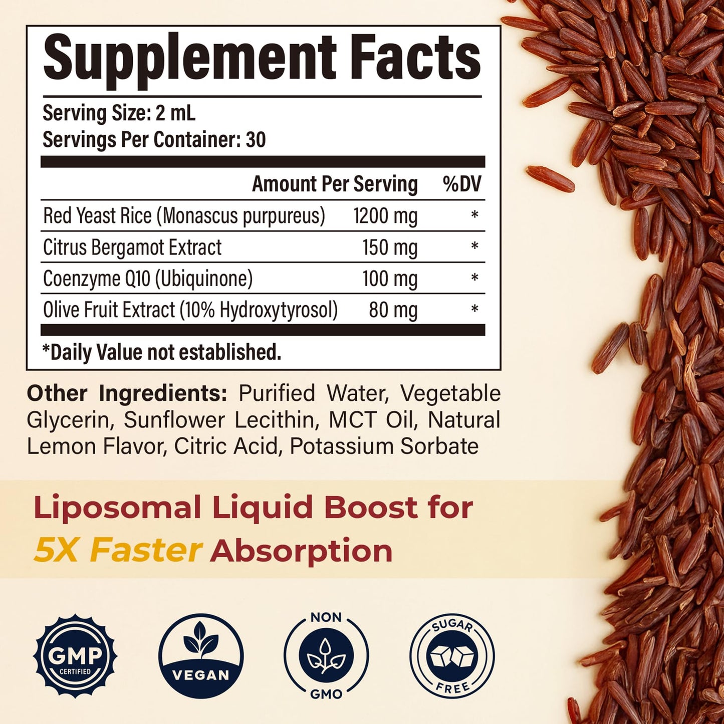 Close up of Vegetusmax liquid supplement label details
