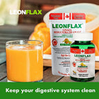 Leonflax Canadian flax seed dietary fiber supplement nutrition facts and suggested usage instructions panel