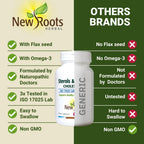 Authentic New Roots Herbal cholesterol management formula showing non GMO laboratory certified seal