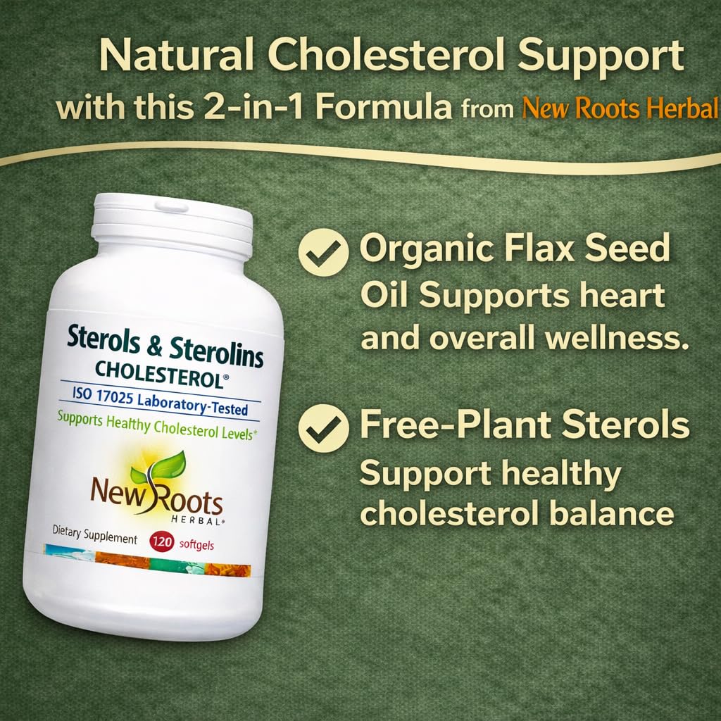 Close up of New Roots Herbal plant sterols bottle showcasing immune support benefits