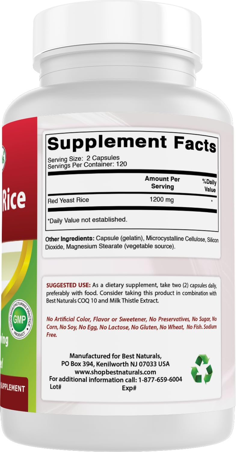 Best Naturals Red Yeast Rice premium lab tested quality