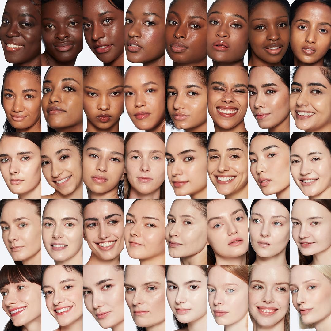 TIRTIR liquid cushion foundation being applied to skin with the egg-shaped puff showing full coverage