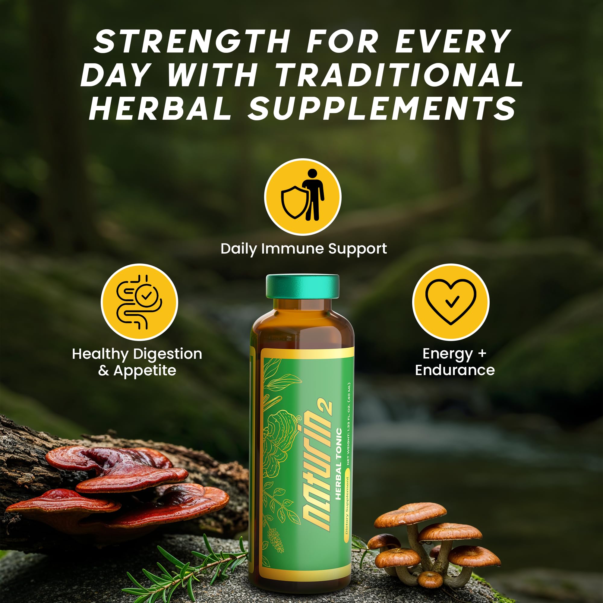 Naturin2 liquid herbal tonic vials for immune health and energy