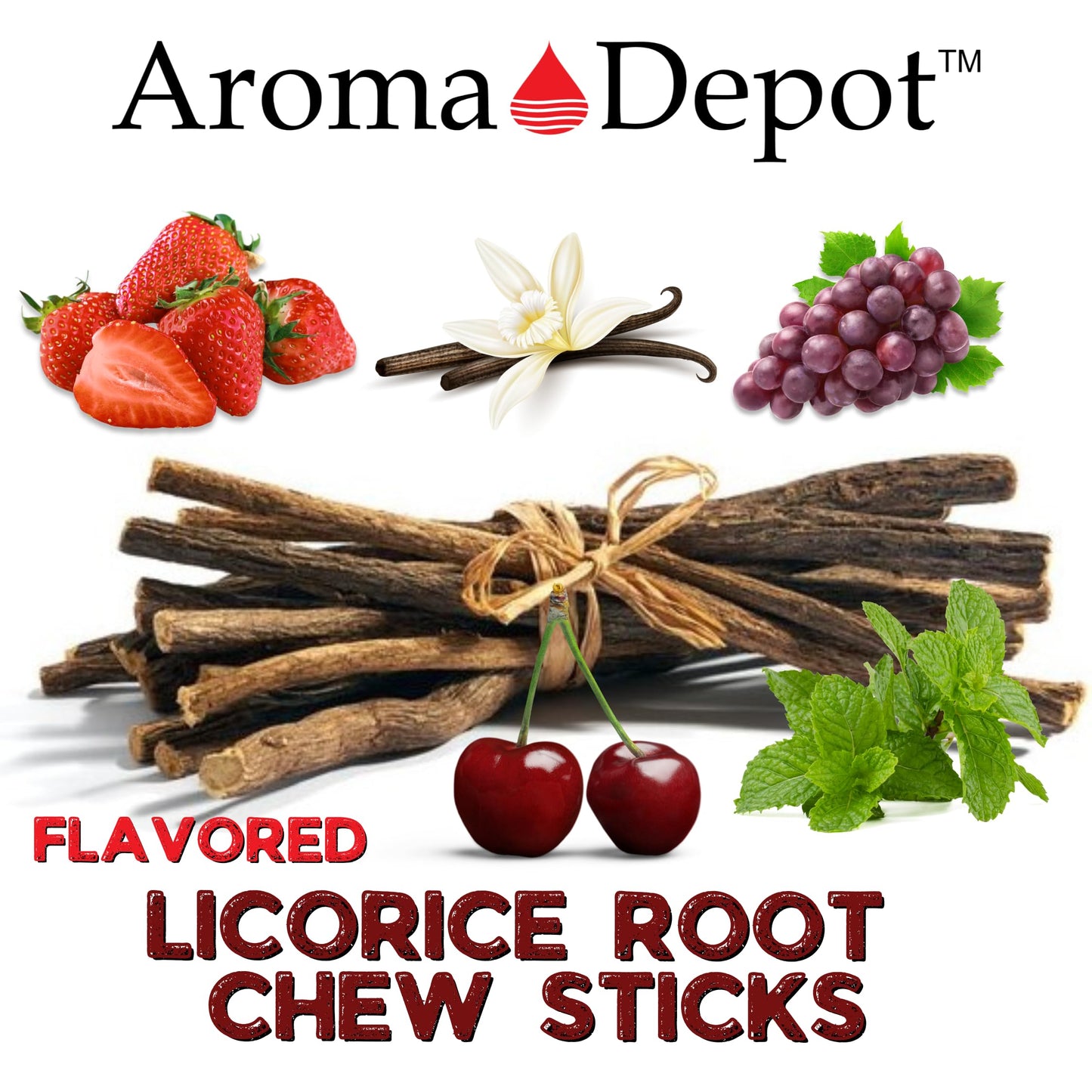 Aroma Depot herbal chew sticks in 4 ounce packaging