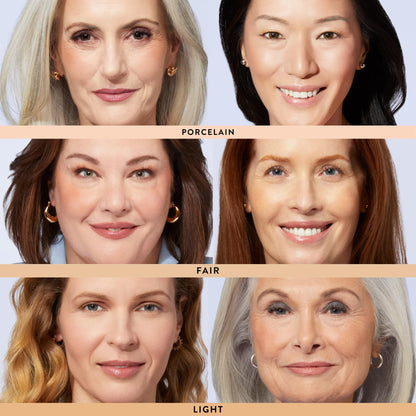 Laura Geller Light shade powder foundation swatched on skin