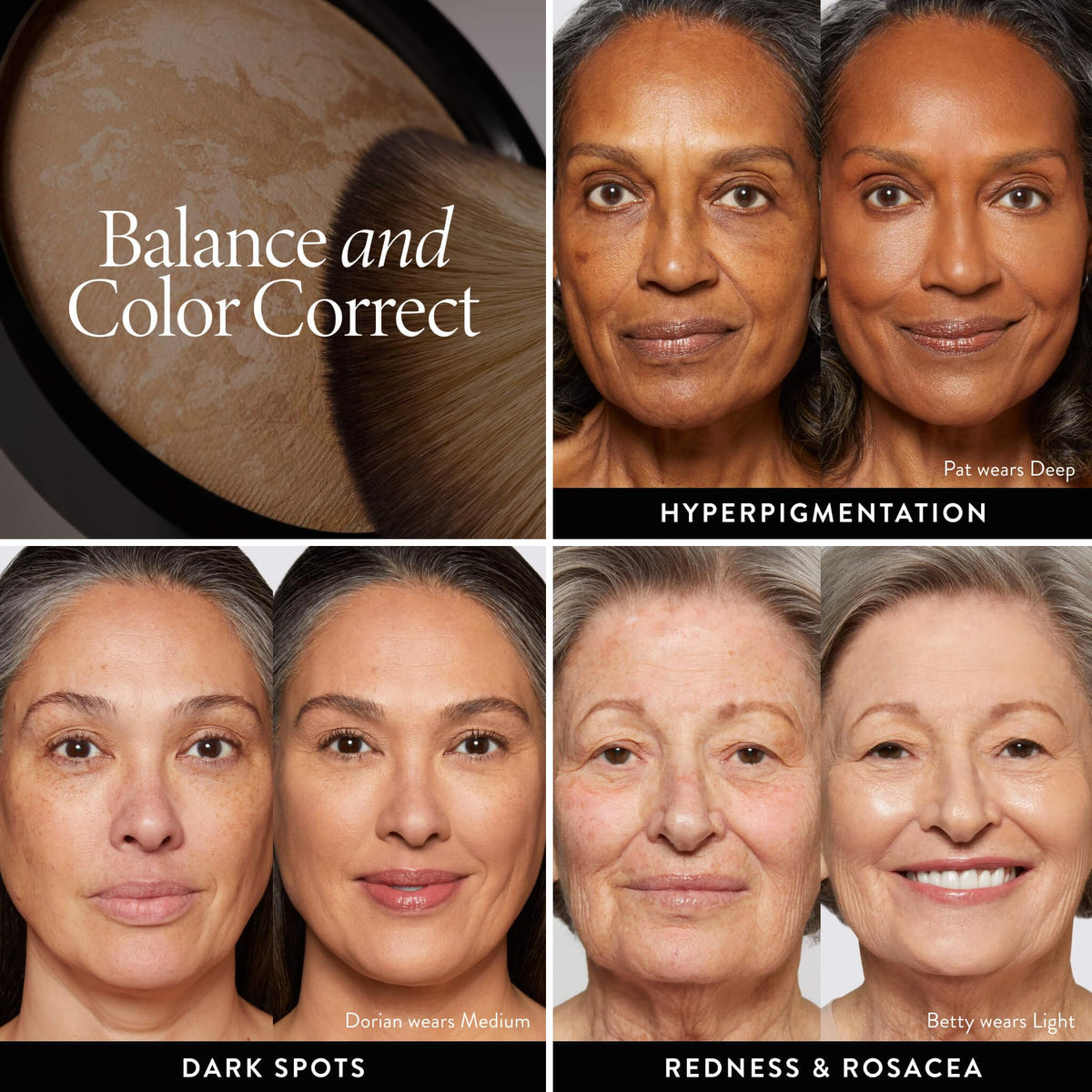 Laura Geller color correcting powder swatched on hand