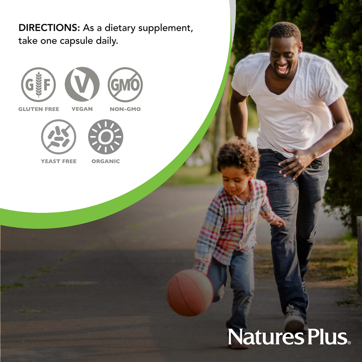NaturesPlus plant based red yeast rice capsule supplement for cholesterol care label details