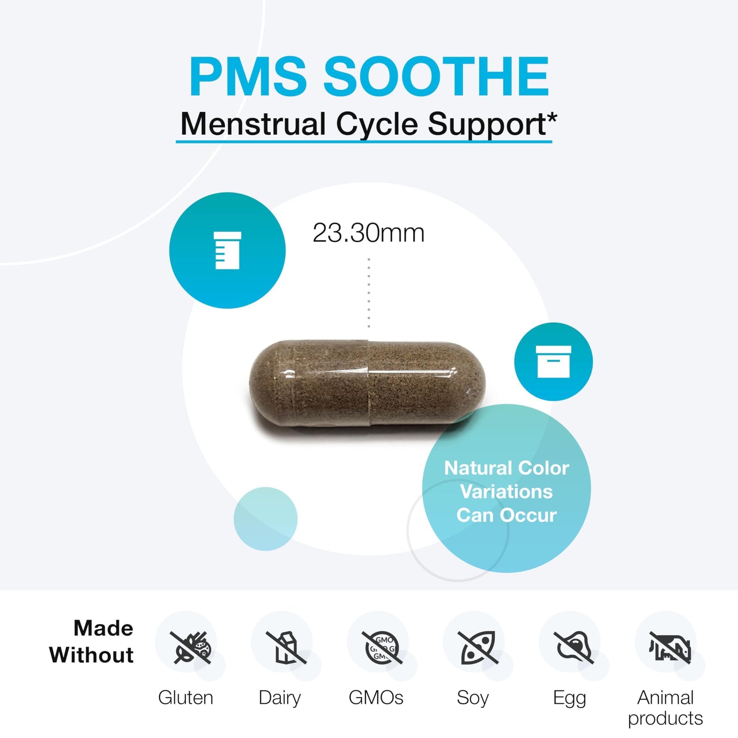 Side view of Xymogen PMS Soothe herbal supplement packaging