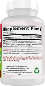 Best Naturals Red Yeast Rice 60 count bottle showing clear allergen warning and storage guidelines