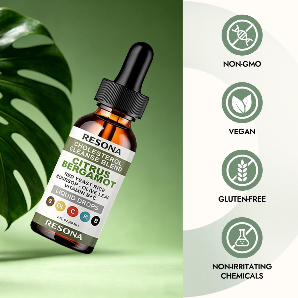 Resona cholesterol support drops dietary supplement