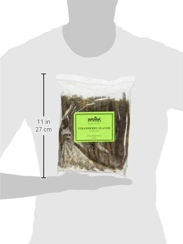 Natural licorice root chew sticks with strawberry flavor details.