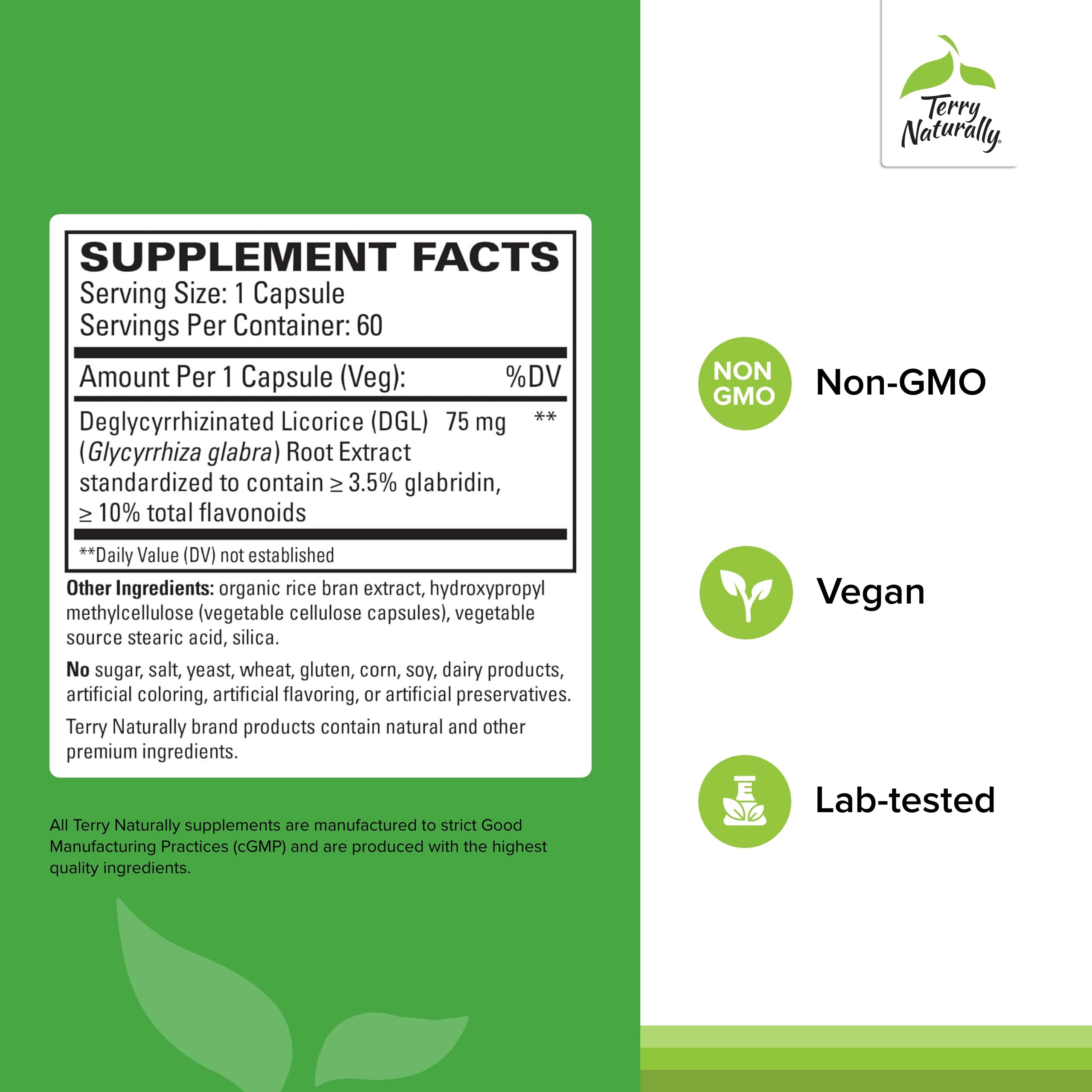 Terry Naturally digestive supplement label details
